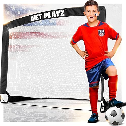 NET Playz 4ftx3ft Easy Fold-Up Portable Training Soccer Goal, 36" D x 48" W x 36" H