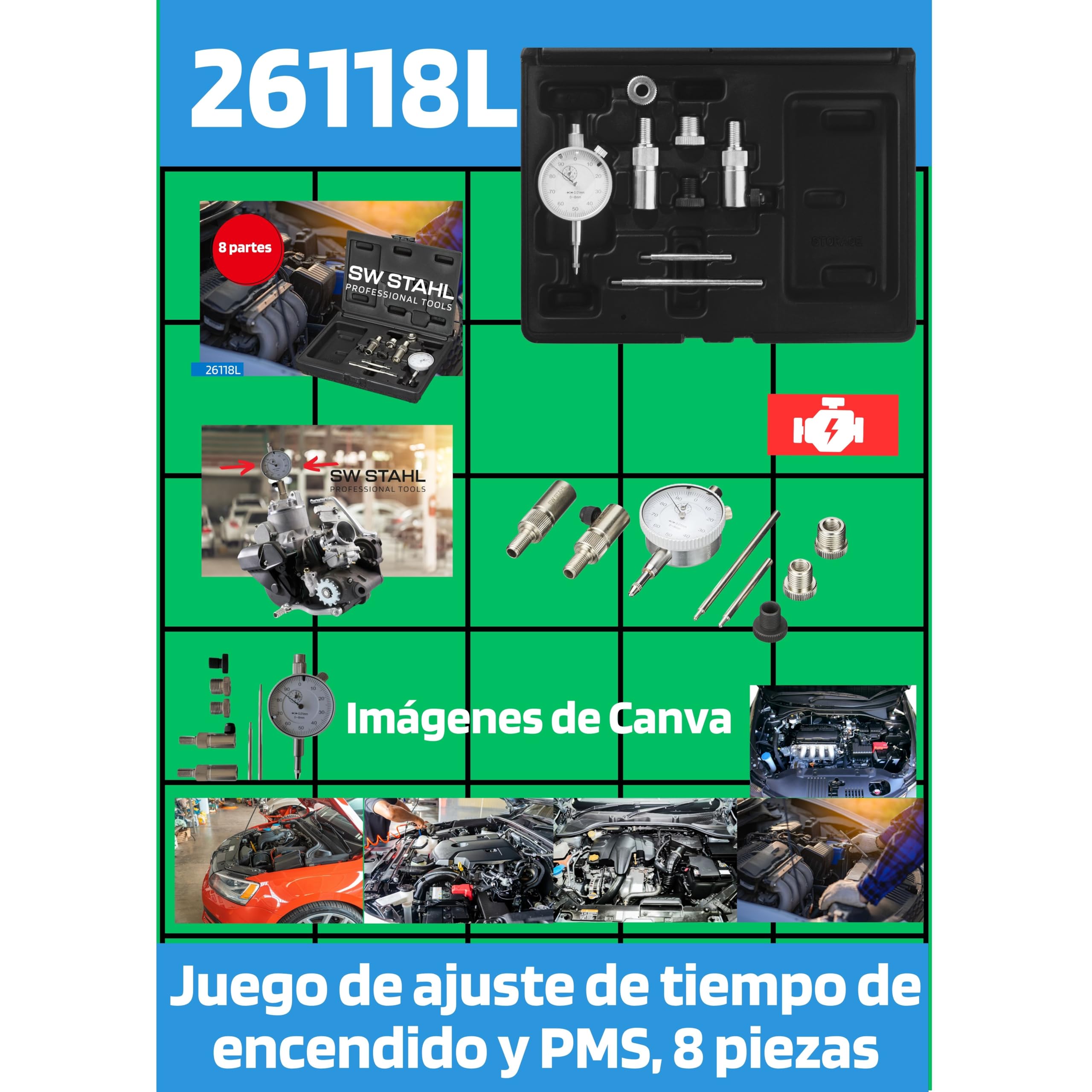 SW-Stahl 61717L Juego de 22 Desconectores de Conductores y Mangueras | Herramienta universal de extracci3n para sistemas de combustible, aire acondicionado y transmisi3n de veh#culos