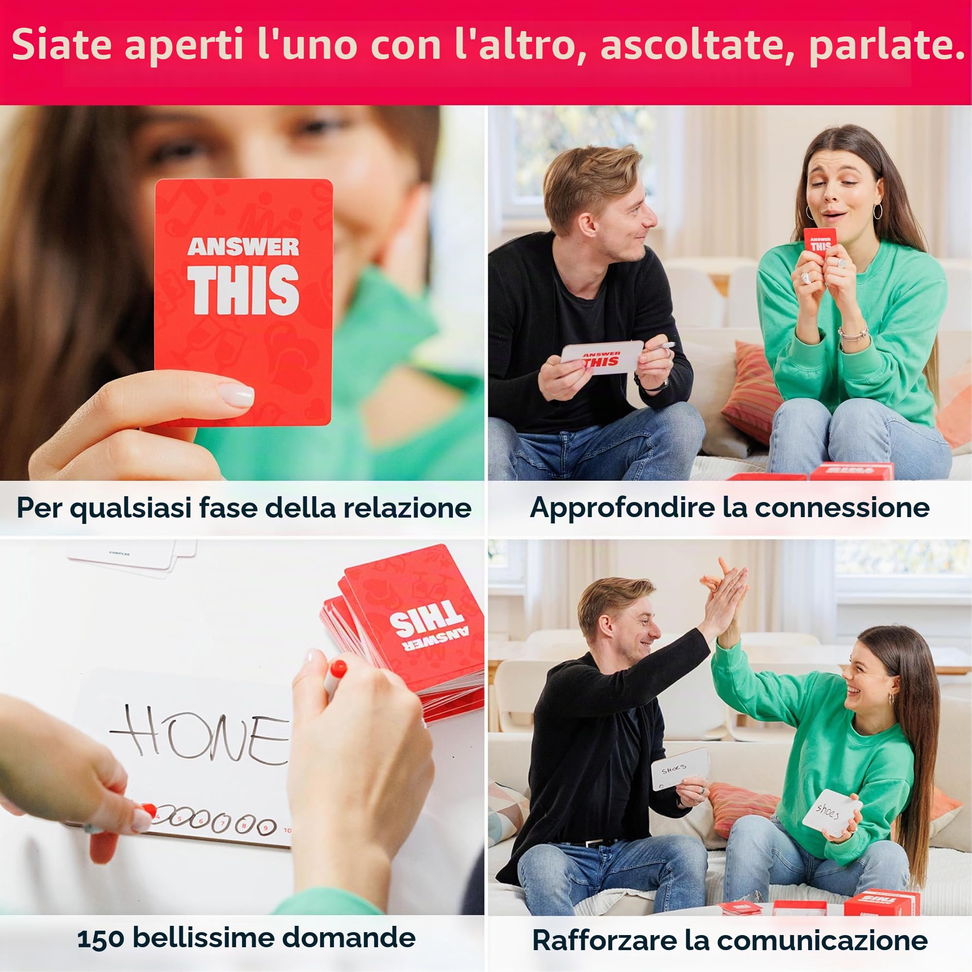 The World Game Gioco da Tavolo per Coppie in Inglese - 150 Domande con Carte per Conoscersi Meglio - Regalo per Adulti, San Valentino, Anniversario per Lui e Lei - Giochi di Società per Uomo e Donna