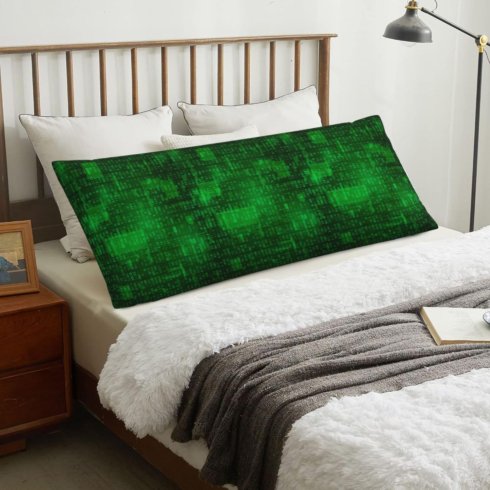 Programmer Binary Data Coding, Body Pillow Cover with Zipper,Long Body Pillowcase 20 x 60 in