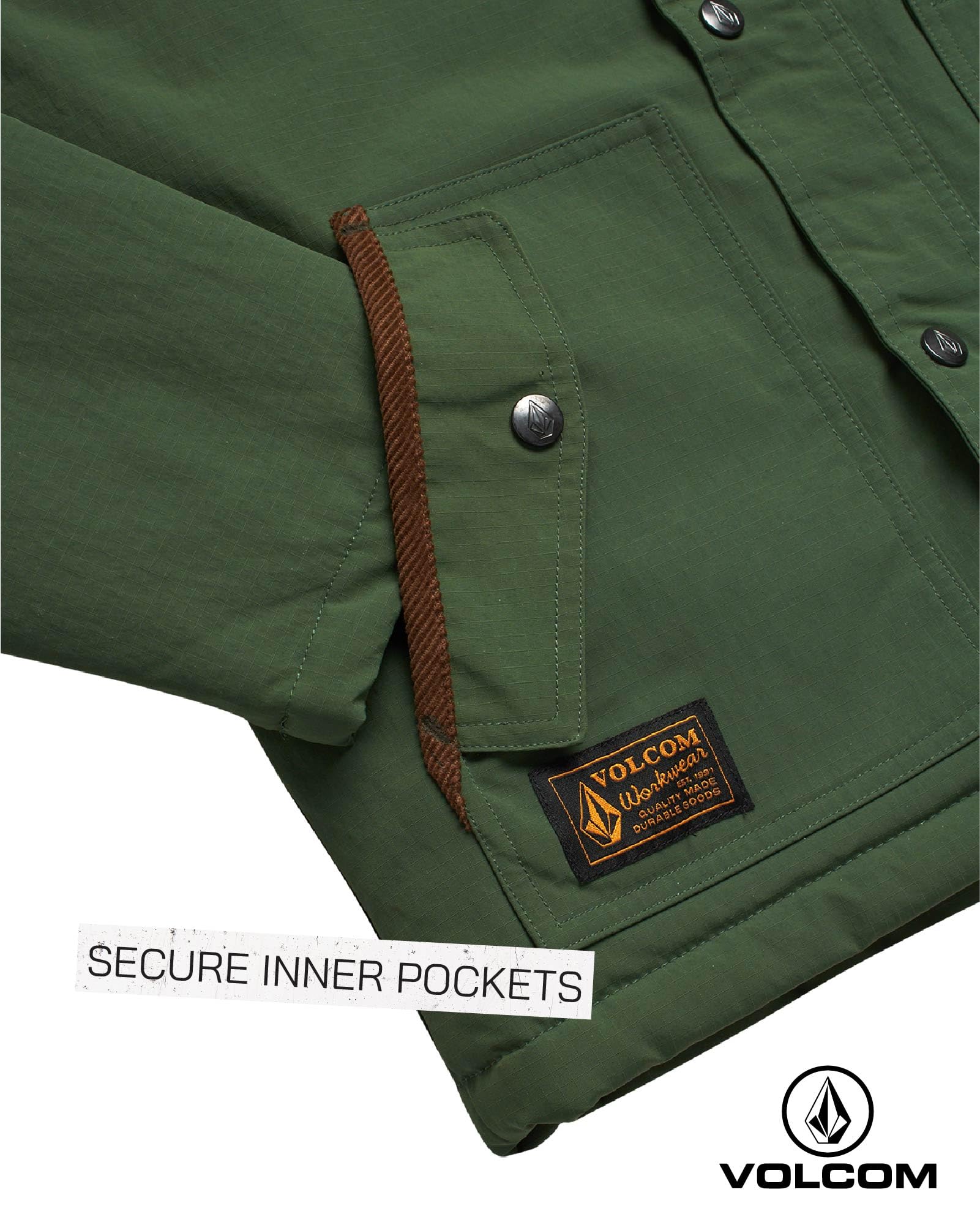 Volcom Wintermantel-Set für Jungen, 2-teilig, wasserdicht, schwer, Jungen Winterjacke und Pufferweste, isolierte Oberbekleidungs-Set (8–20)
