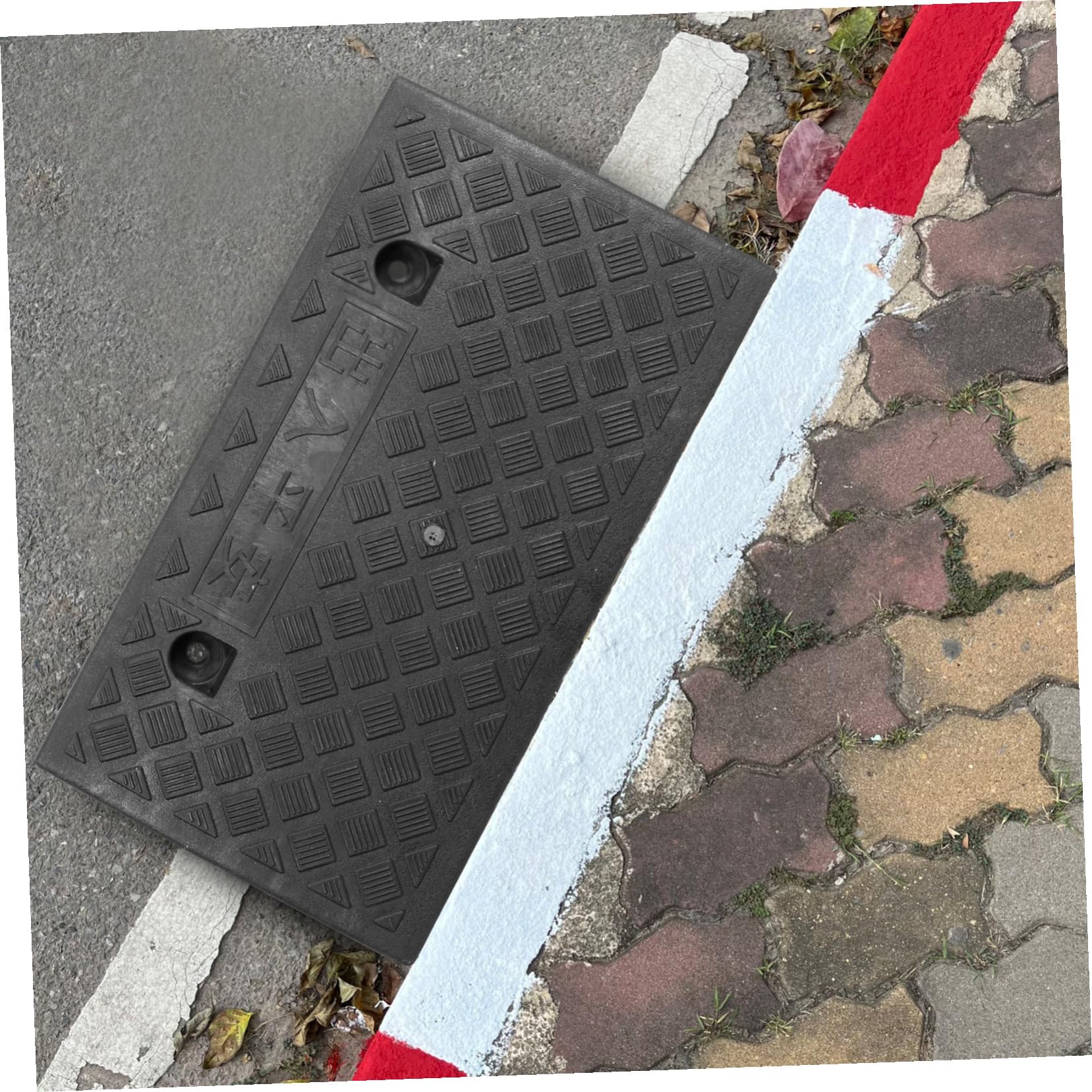 Happyyami Rampa Portatile in Plastica e Gomma Nera Antiscivolo Resistente alla Deformazione come Tappetino per Soglia Casa o Rampa per Gradino Disabili Facile da Usare