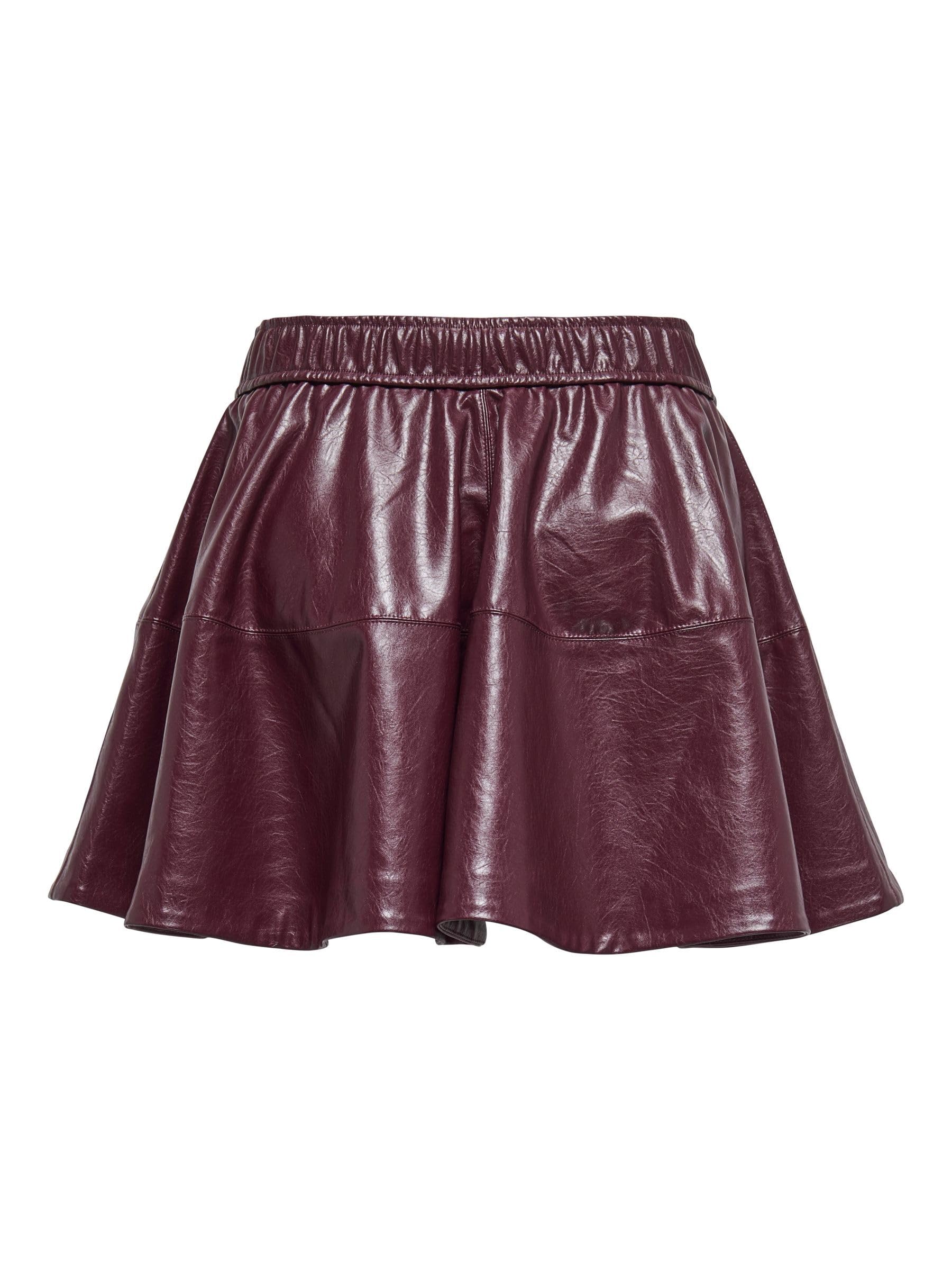 ONLY Onljacky Hw PNT Jupe Patineuse en Faux Cuir, Mauve Wine, S