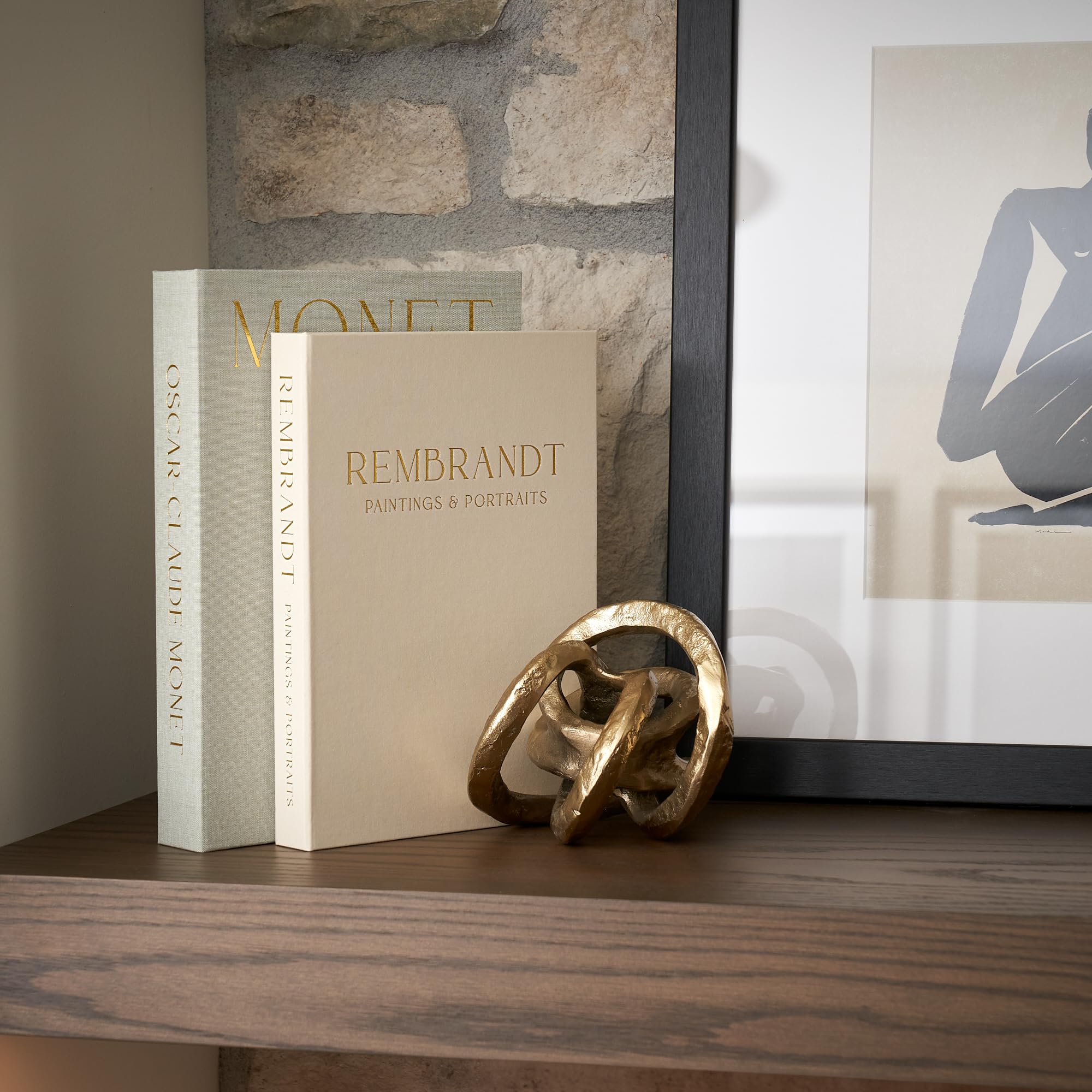 Hermosos libros decorativos, juego de 2 cajas de lino para mejorar tu mesa de café, estantería o decoración de mantel, libros estéticos falsos/falsos para decoración moderna del hogar, almacenamiento