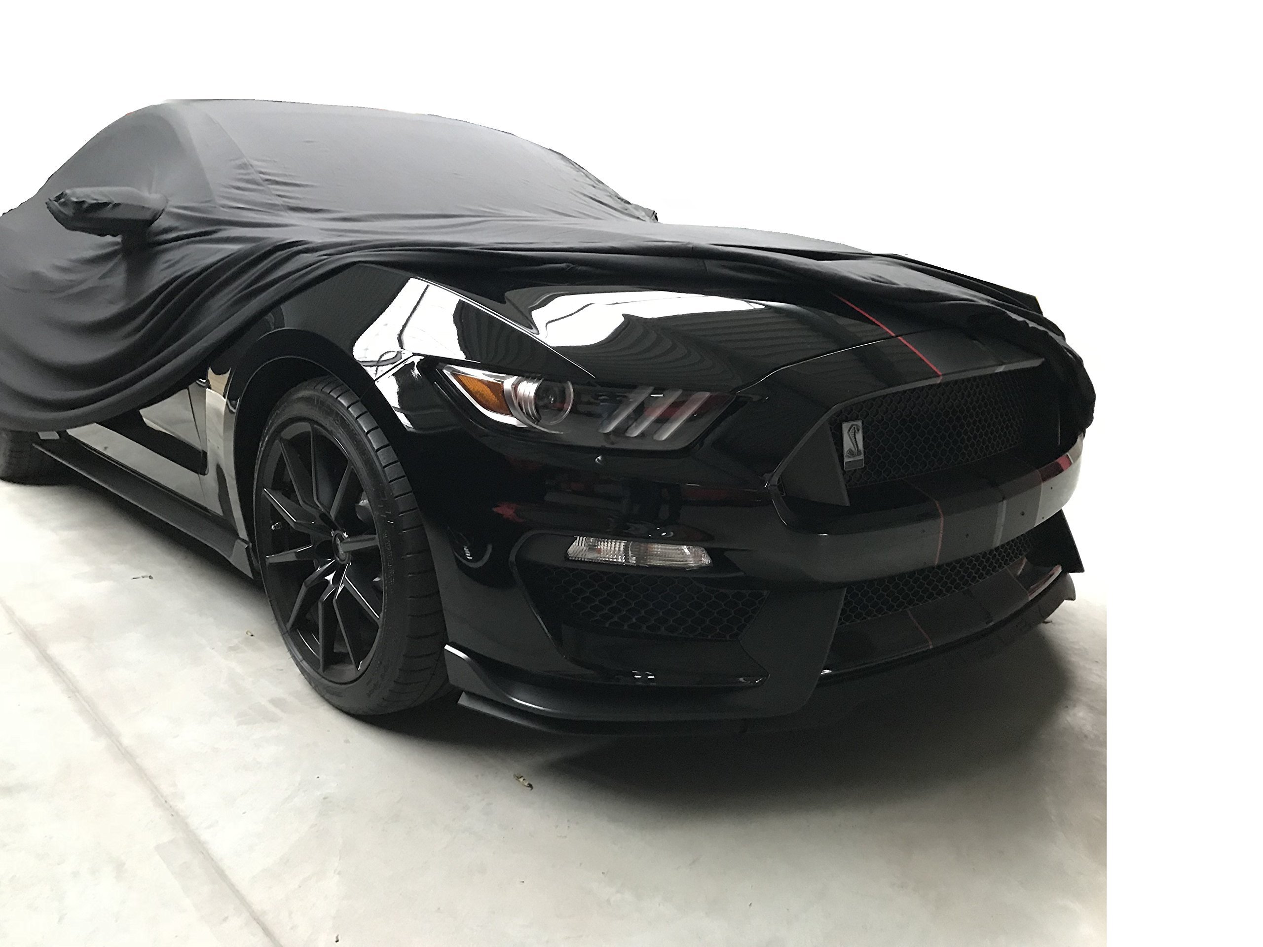 LEDmich Supersoft Stretch Indoor autoabdeckung Car Cover passend für Ford Mustang GT IV, V, VI Auto Schutzhülle Abdeckung Stoff Haube Schutz Hülle Tuch Abdeckung