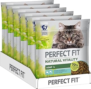 PERFECT FIT Natural Vitality - Katzenfutter Trockenfutter Adult 1+ - Lachs und Weißfisch, 6 x 650g product image