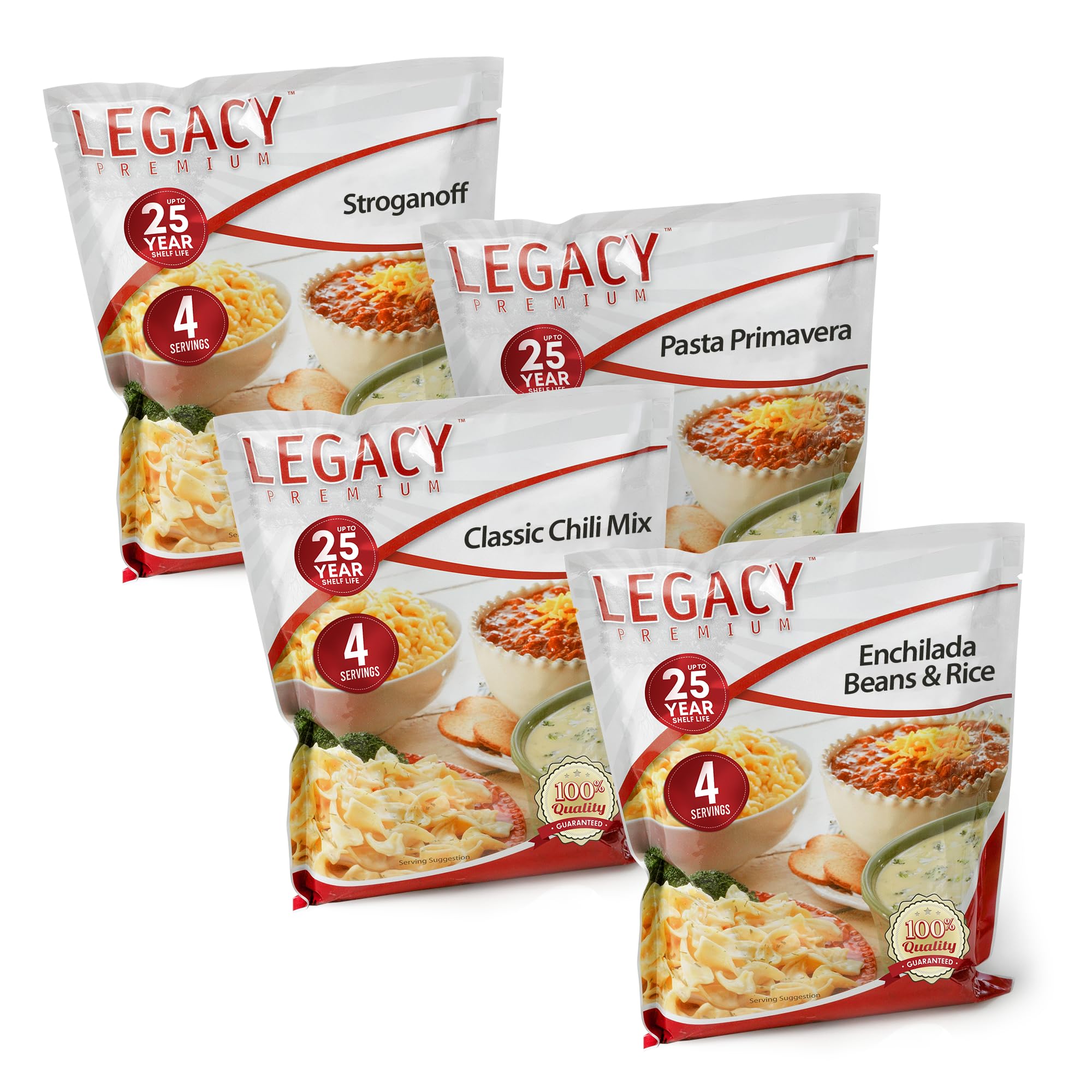 Legacy Food Storage 3 Day Kit, Emergency Food Supply, 4 Entrees, 6,000 Total Calories, 6 Lbs, 16 Large Servings, Shelf Stable, Freeze Dried Survival