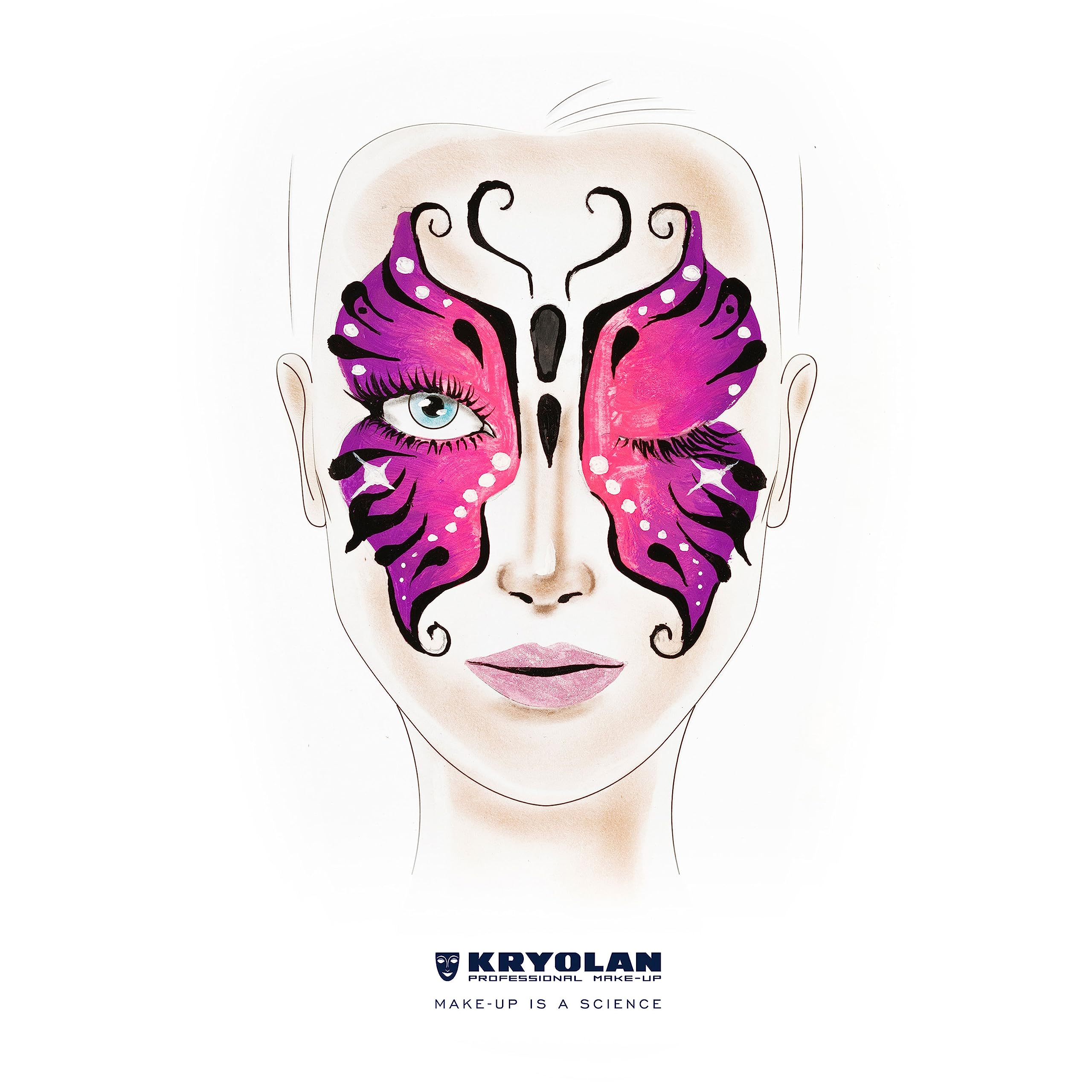 Kryolan Pintura Water Color Palette mit Pinsel und Schwamm - Pintura 2 - 6 Farben, Waschbar, Vegan, ohne Parfüm, ohne Parabene, Glutenfrei - ideal für Kinderschminke, Party, Karneval, Halloween