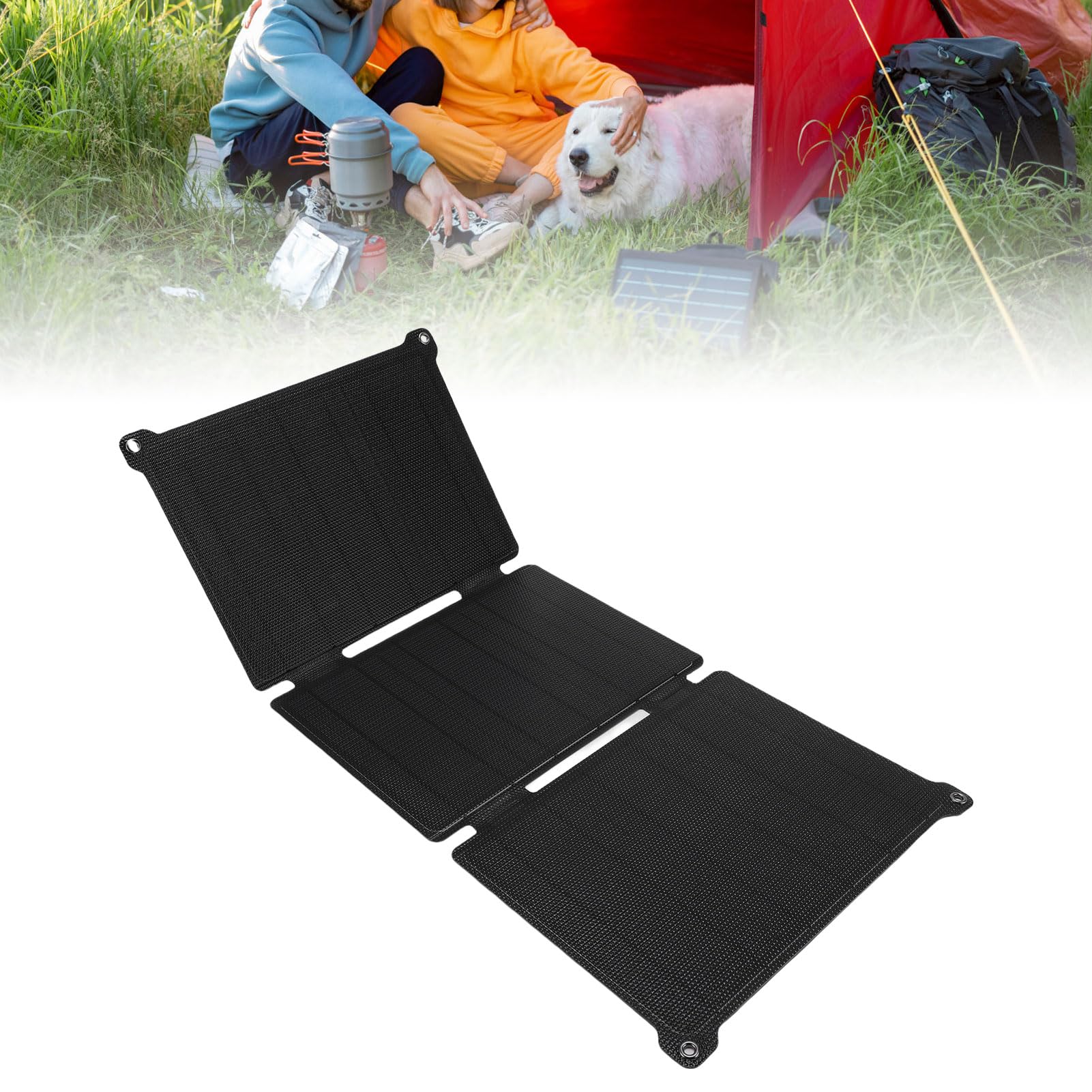 Dilwe Charge Solaire Rapide, ETFE Monocristallin 30W Charger de Panneau Solaire pour les Téléphones Camping Randonnée Urgence, Offrant une Puissance Fiable à des Vitesses les Plus élevées
