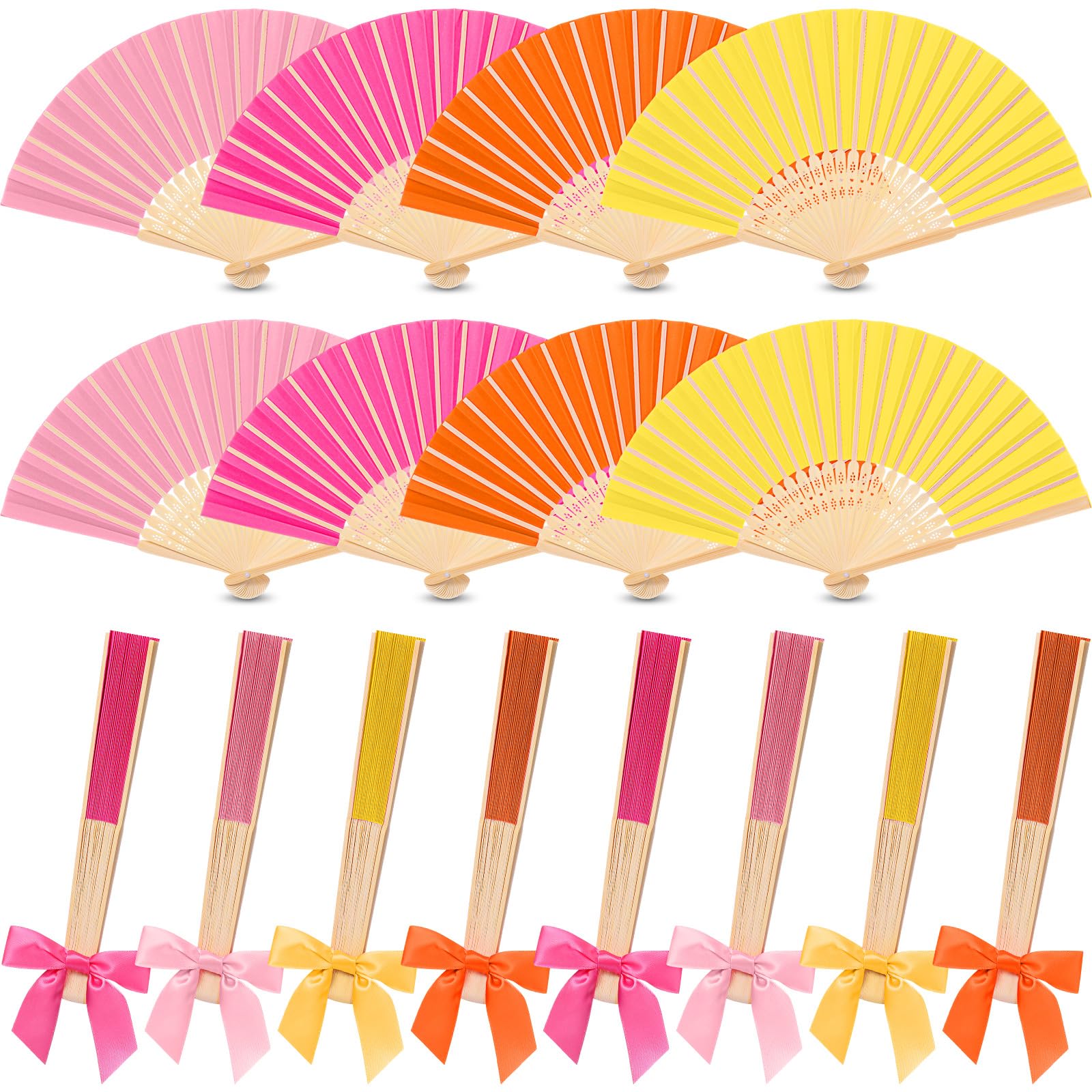 Photo 1 of ***MISSING PARTS***
Beeveer 24 Pcs Paper Folding Hand Fans Bulk, 8.3 Inch Handheld Bamboo Multicolored Paper Fans with 3.3 Inch Premade Twist Tie Bows for Wedding Party Favors Bridal Shower Gift DIY Decor(Bright Colors)