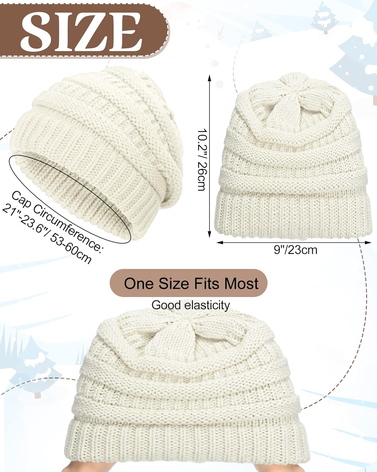 Foaincore 9 Pcs Slouchy Beanies for Women Cold Weather Hats Warm Caps Christmas Winter Gifts Beanies - Image 2