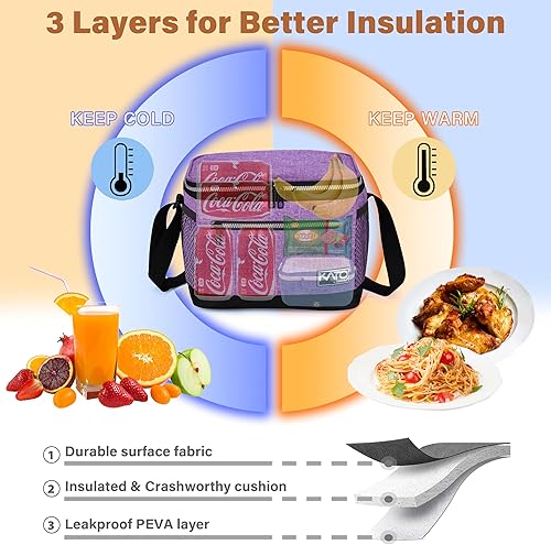 Miniatura 5 de Tirrinia - Lonchera térmica para hombres y mujeres, adultos y niños, reutilizable, con aislamiento, a prueba de fugas, para el trabajo, oficina