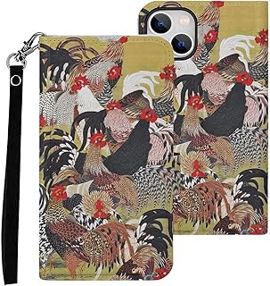 iPhone 14 ケース 手帳型 伊藤若冲 群鶏図 Iphone14ケース アイフォン14 スマホケース おしゃれ あいふぉん14 携帯ケース PUレザー 財布型 人気 ワイヤレス充電対応