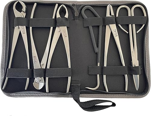 Miniatura 8 de Juego de herramientas de bonsái de 6 piezas, cortador cóncavo, cortador de perilla, alicates Jin, cortador de alambre, tijeras de bonsái, gancho de