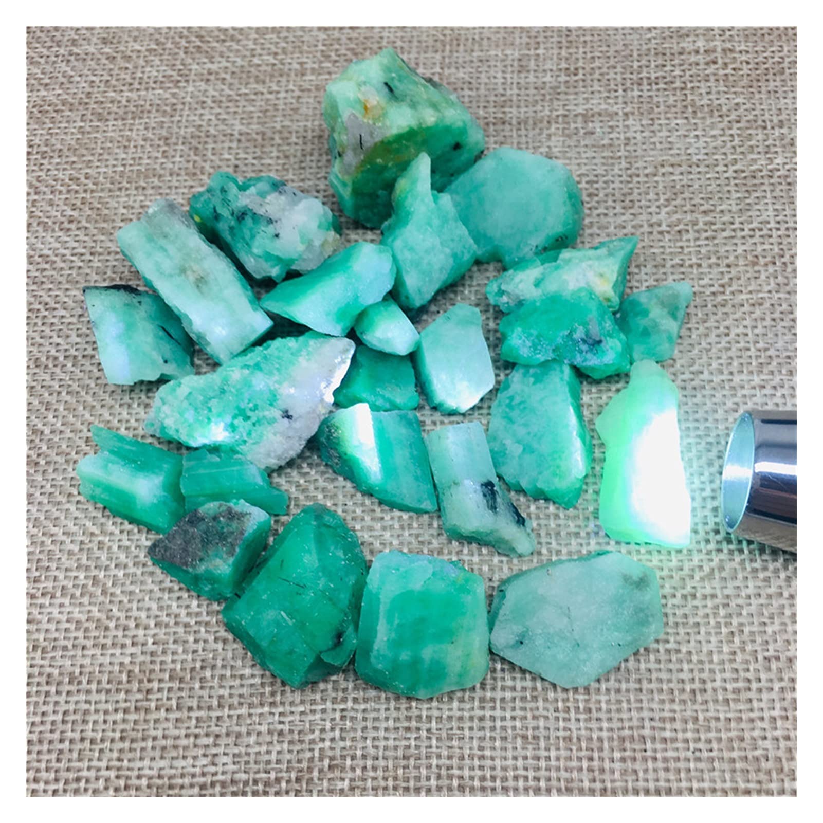 FIDEMM Cristallo Naturale Grezzo 5 g Naturale Smeraldo Grezzo e Minerale Reiki Treat Crystal Campione di Pietre preziose Originali, i Gioielli