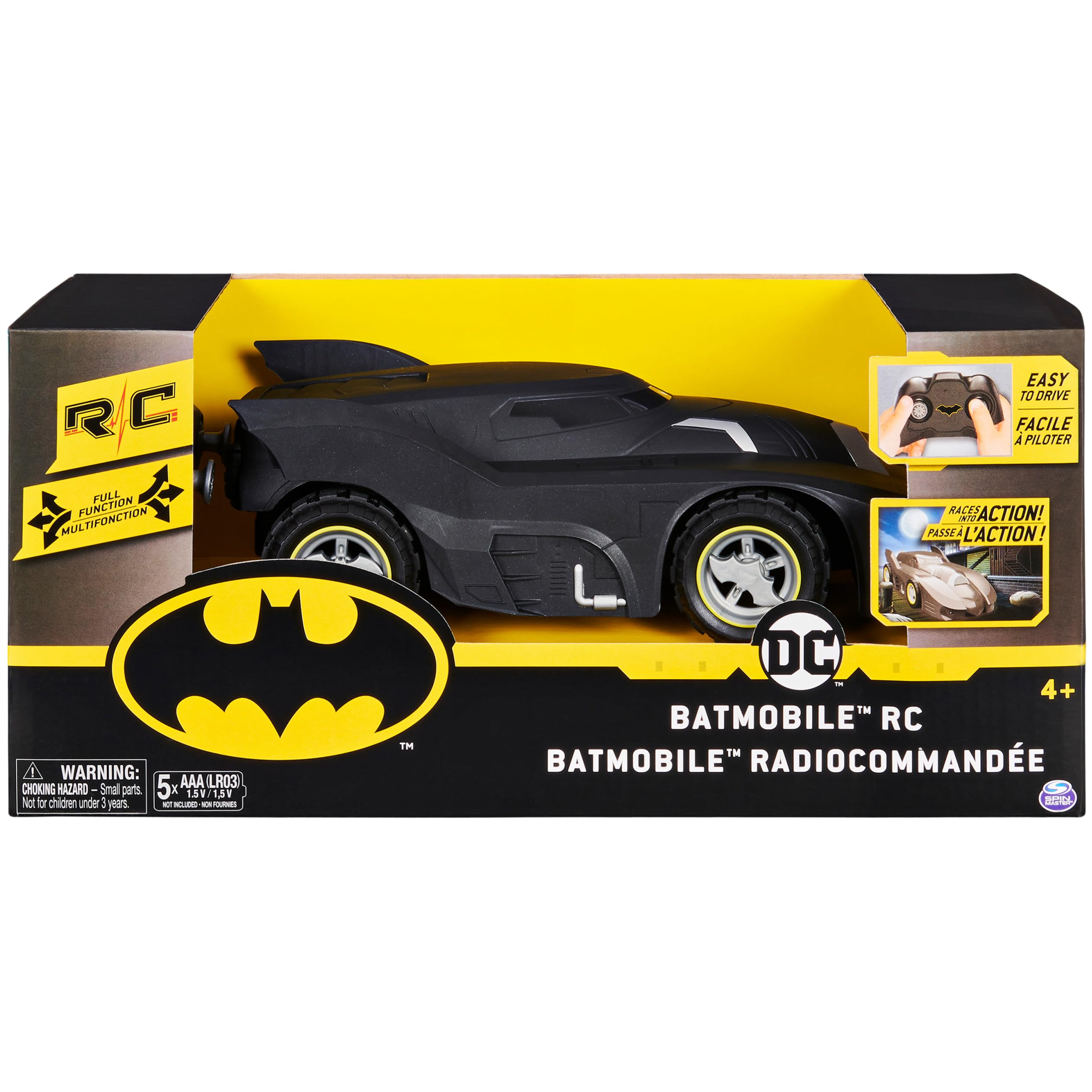 BATMAN DC Comics Batmobile RC 1:24, autoveicolo radiocomandato, gioco giocattolo per bambini, 6058489