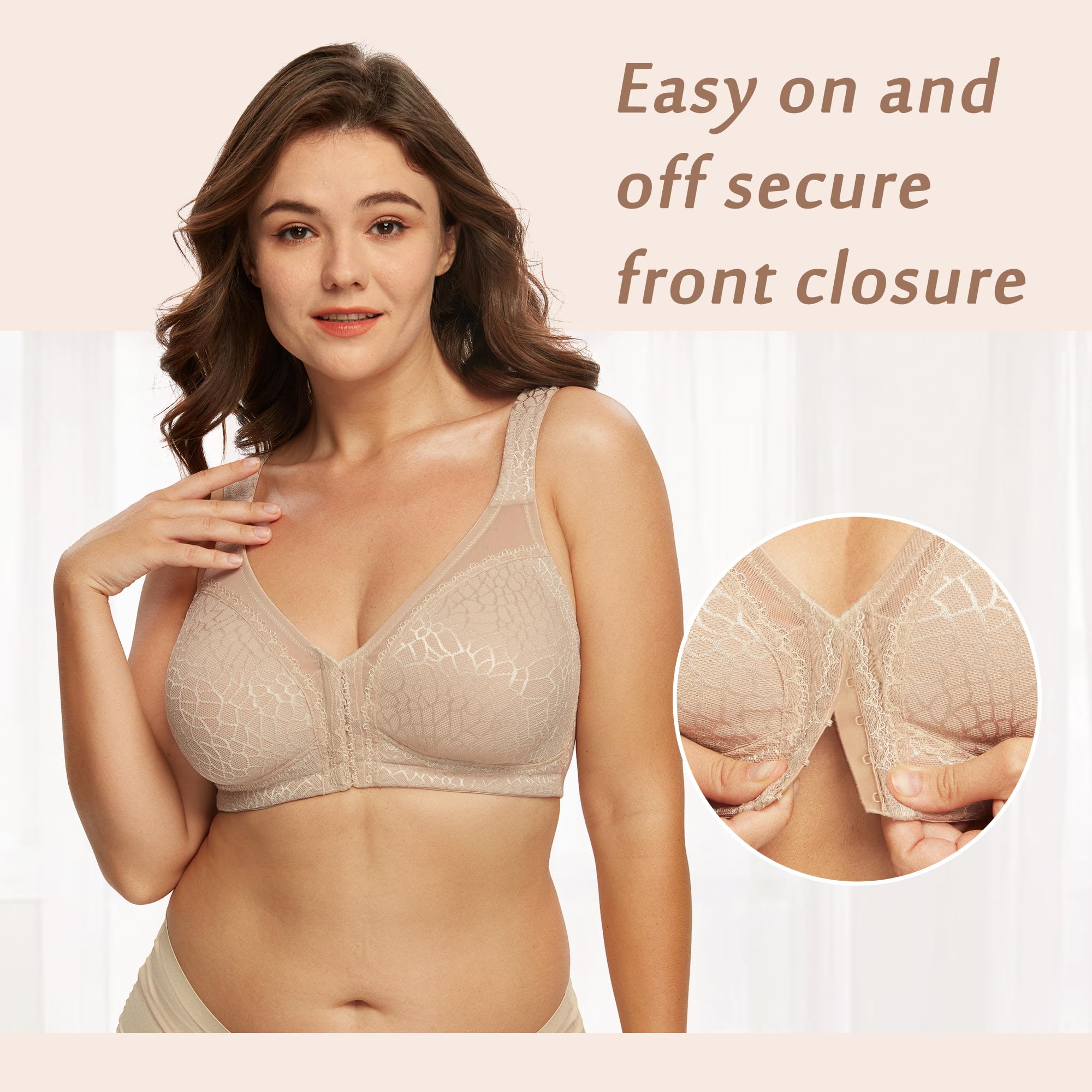 DotVol Donna Reggiseno correttore posturale Anteriore Minimizer per Reggiseno Senza Fili Confortevole