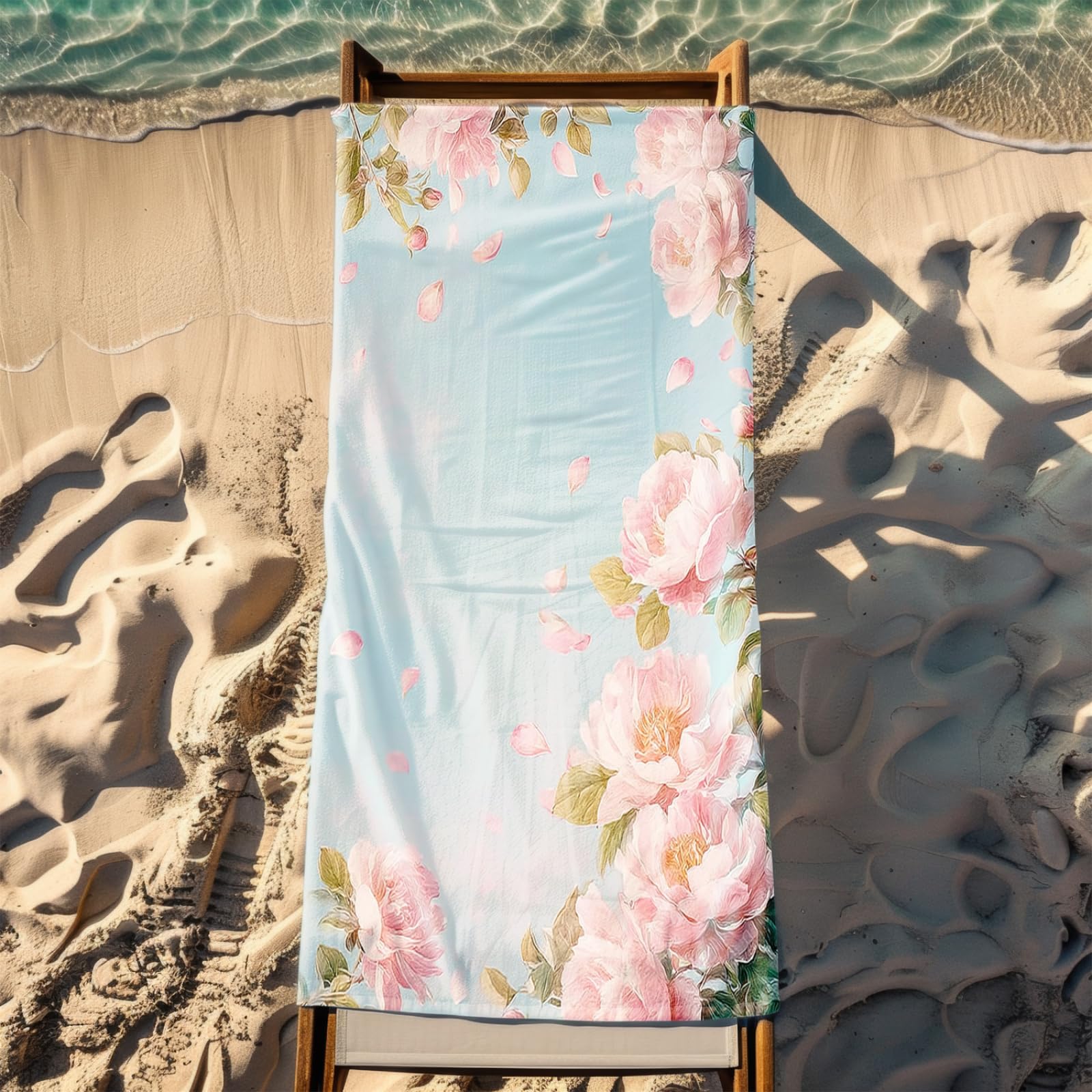Genérico Toalla Playa Grande Flor Rosa Microfibra Secado Rápido Oversize Toalla Sin Arena Súper Ligera Piscina Camping Picnic Yoga Gimnasio Y Deportes Viaje