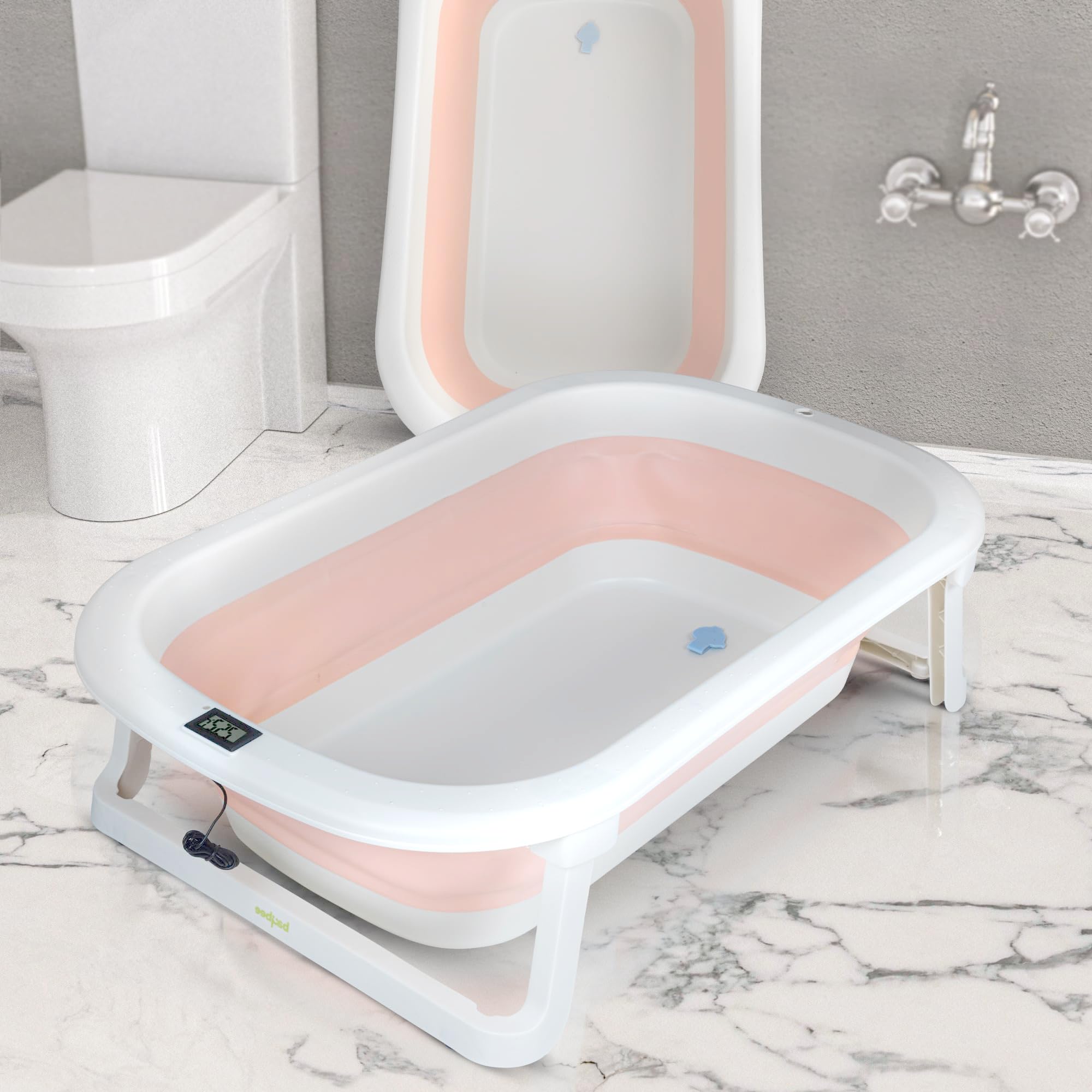 Baybee Foldable Baby Bath Tub for Kids, Portable Jacuzzi Bathtub for Baby with Display, Stand ...