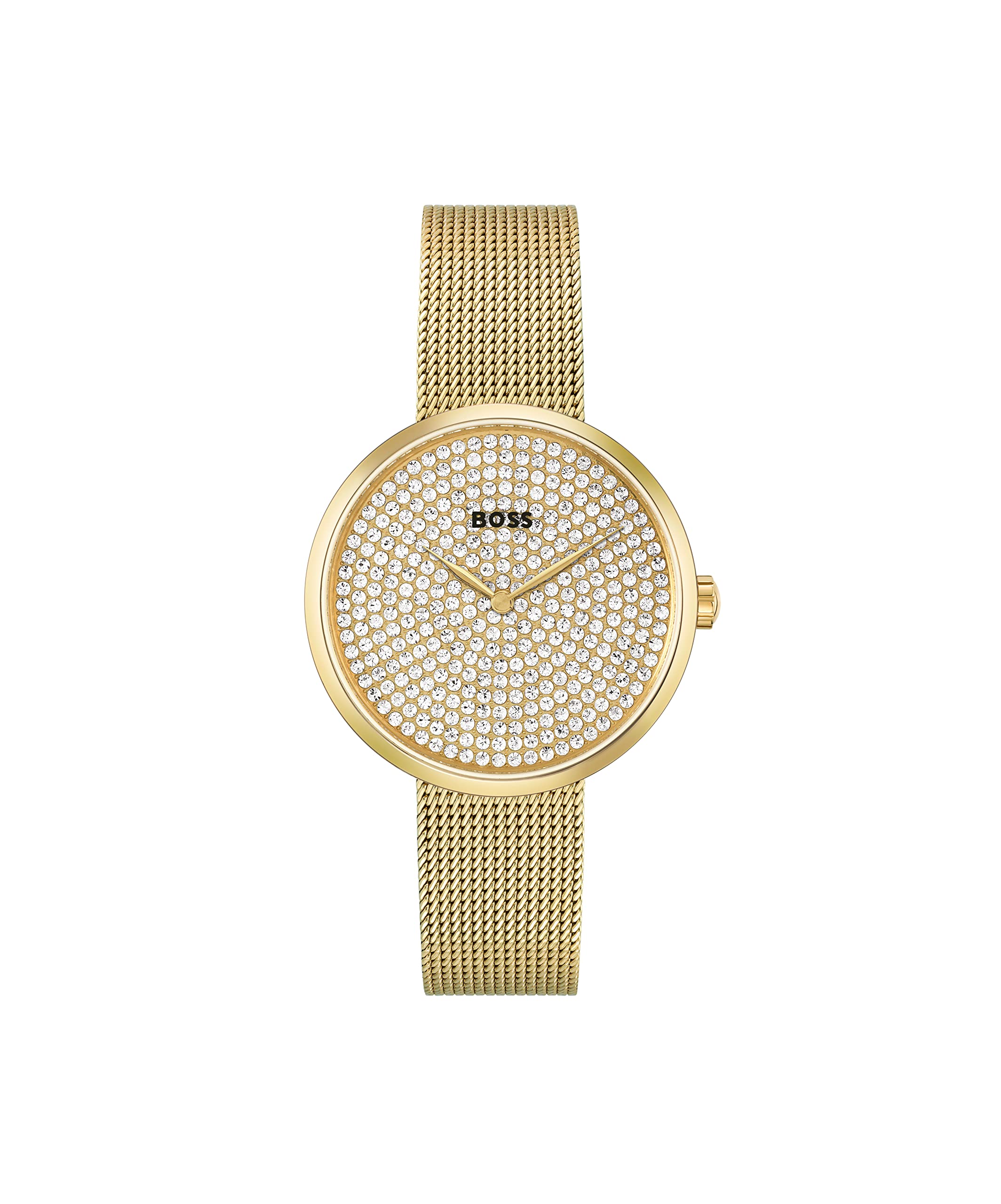 BOSS Analogue Quartz Watch for Women Praise Collection with Gold Colored Stainless Steel Mesh Bracelet - 1502659