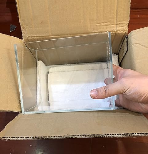 Miniatura 24 de Tanque pequeño sin borde nano alto, tanque de peces de cristal, tanque Betta (0.7 galones, 5.9 x 4.3 x 5.1 pulgadas/5.9x4.3x5.1 in)