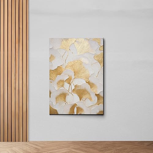 Miniatura 7 de Original Ginkgo biloba Print On Canvas, Modern Textured Gold Wall Art, Abstract Gold Leaves Print, Living room Wall Decor, Art Decor, Decor