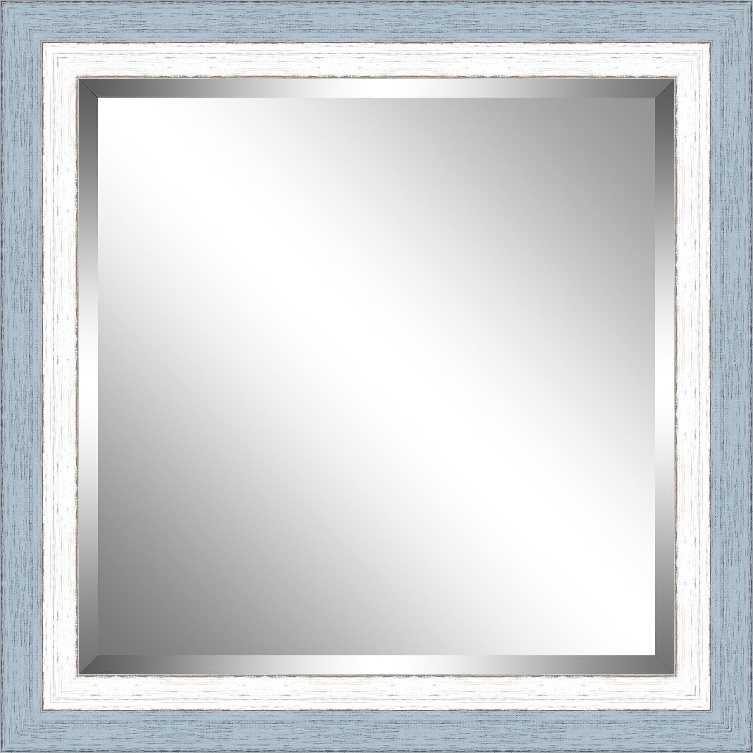 Beveled Mirror - Blue and White