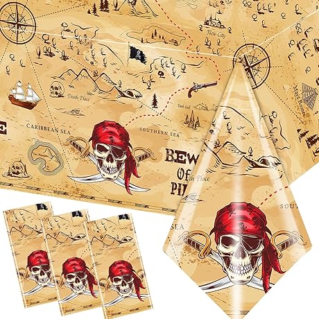 3Pcs Pirate Party Tablecloth