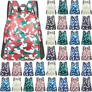 Patelai 48 Pcs 17" Backpacks Bulk for Homeless Donation Colorful Bookbags for Homeless School Boys Girls Charity Donate(Tie-dye Color,Camouflage Colors)