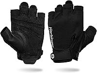 Harbinger Power Gloves 3.0: Durable Half-Finger Weightlifting Gloves with Padded Leather Palm & Adjustable Wrist for Men