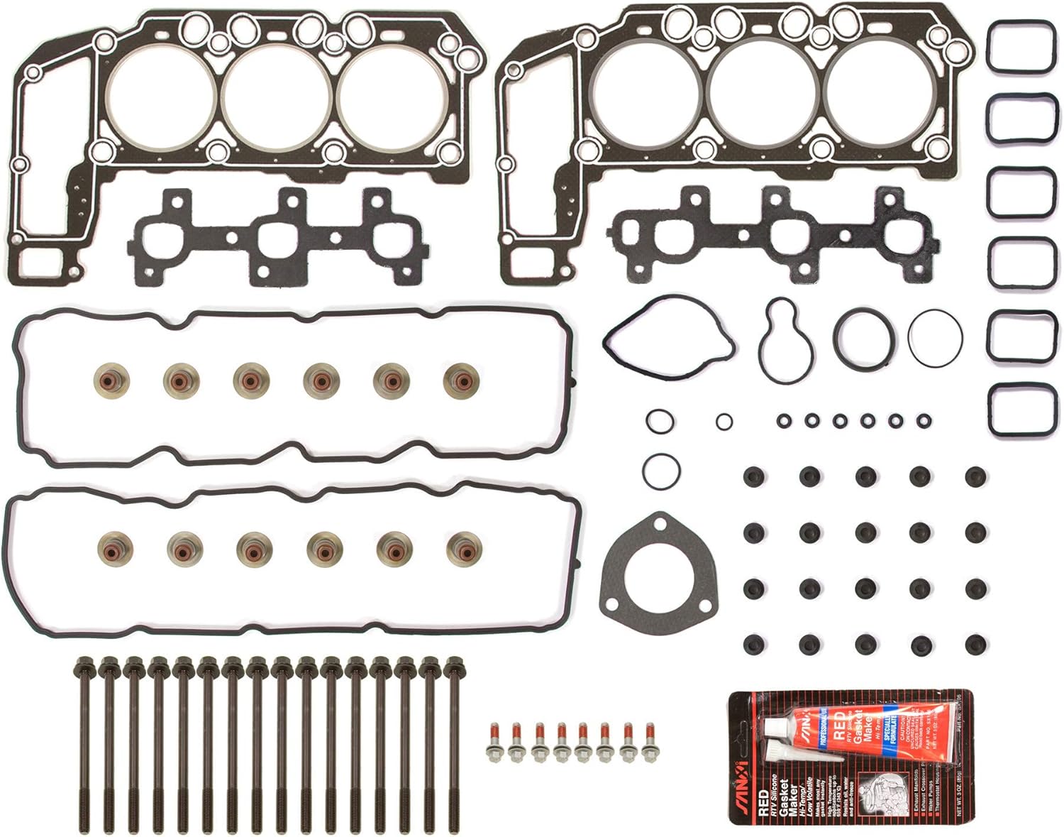 Evergreen HSHBLF8-30301G Graphite Head Gasket Set Lifters Compatible With 05-12 Dodge Dakota Durango Jeep 3.7 SOHC