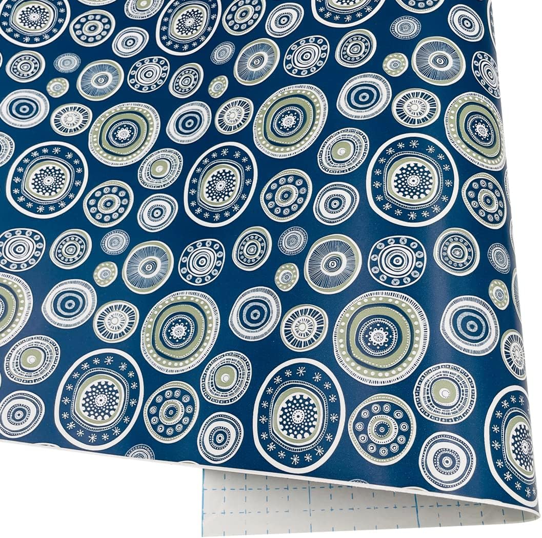 Scrollwork Wallpaper 32.8 ft Roll Revamp Makeup Organizer Wall Dresser Decor Paper Navy Blue Shelf Liner (L-393x17.7 Inch)