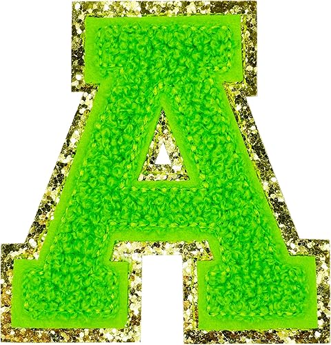 Miniatura 81 de Jongdari Letras termo-adhesivas de felpilla para ropa, parches de letras del alfabeto con brillantina para coser, con adhesivo planchado, 4