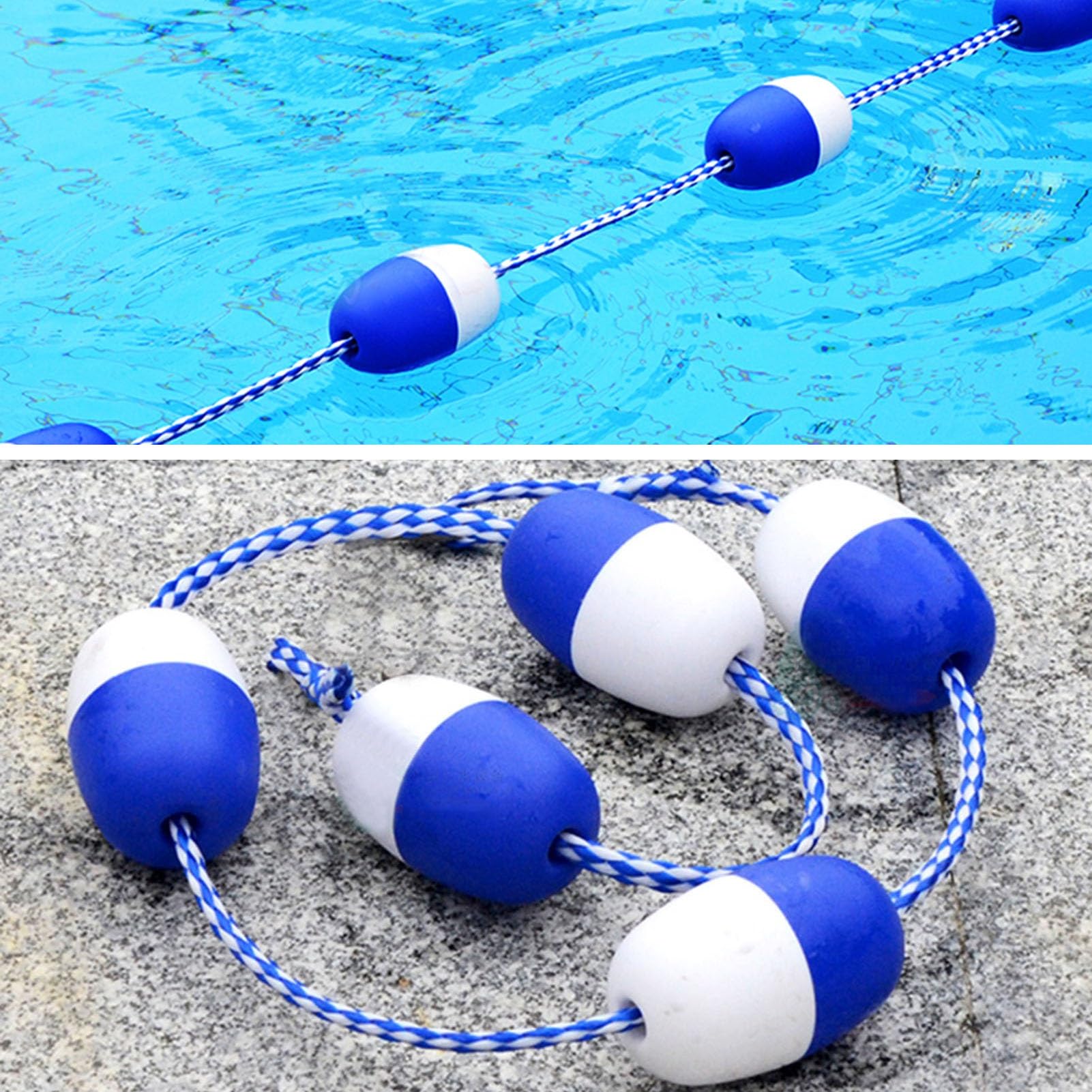 GJZQDKX Floating Pool Safety Divider Lane Line With Hooks, 3.3ft-82ft For Swim Club Shallow Deep Water Area(Nylon,20m/65.6ft)