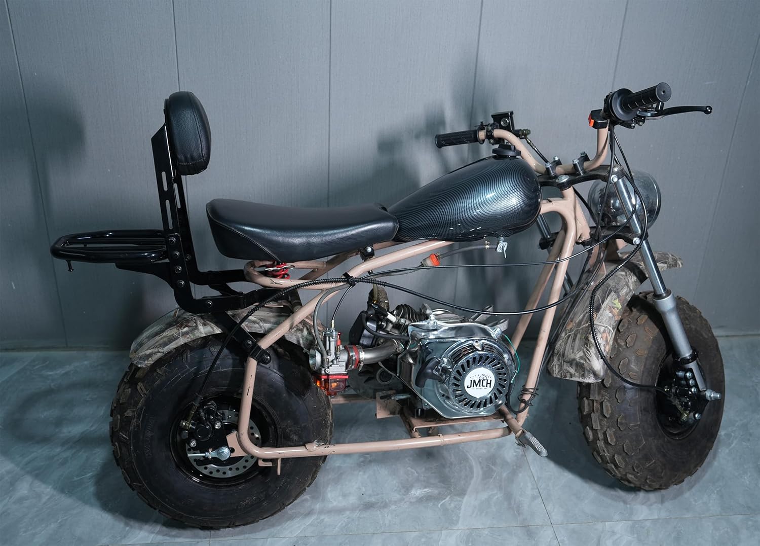 JMCHstore Real Gas Fuel Tank for Coleman CT200UEX Axis M200 Hisun HS200-3 Fake Tank Replacement 196cc Mini bike (Carbon fiber)