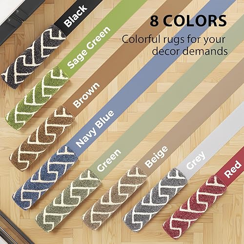 Miniatura 3 de Juego de 2 alfombras de cocina coloridas antideslizantes para suelos gruesos, estilo marroquí, alfombra de pasillo para pasillos, entrada,