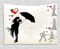 Vista 42 de Ambesonne Tapiz de isla tropical, olas del océano en la playa de Seychelles al atardecer horizonte, decoración de tela para colgar en la pared