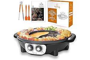 2 in 1 Electric Smokeless Hot Pot and Grill