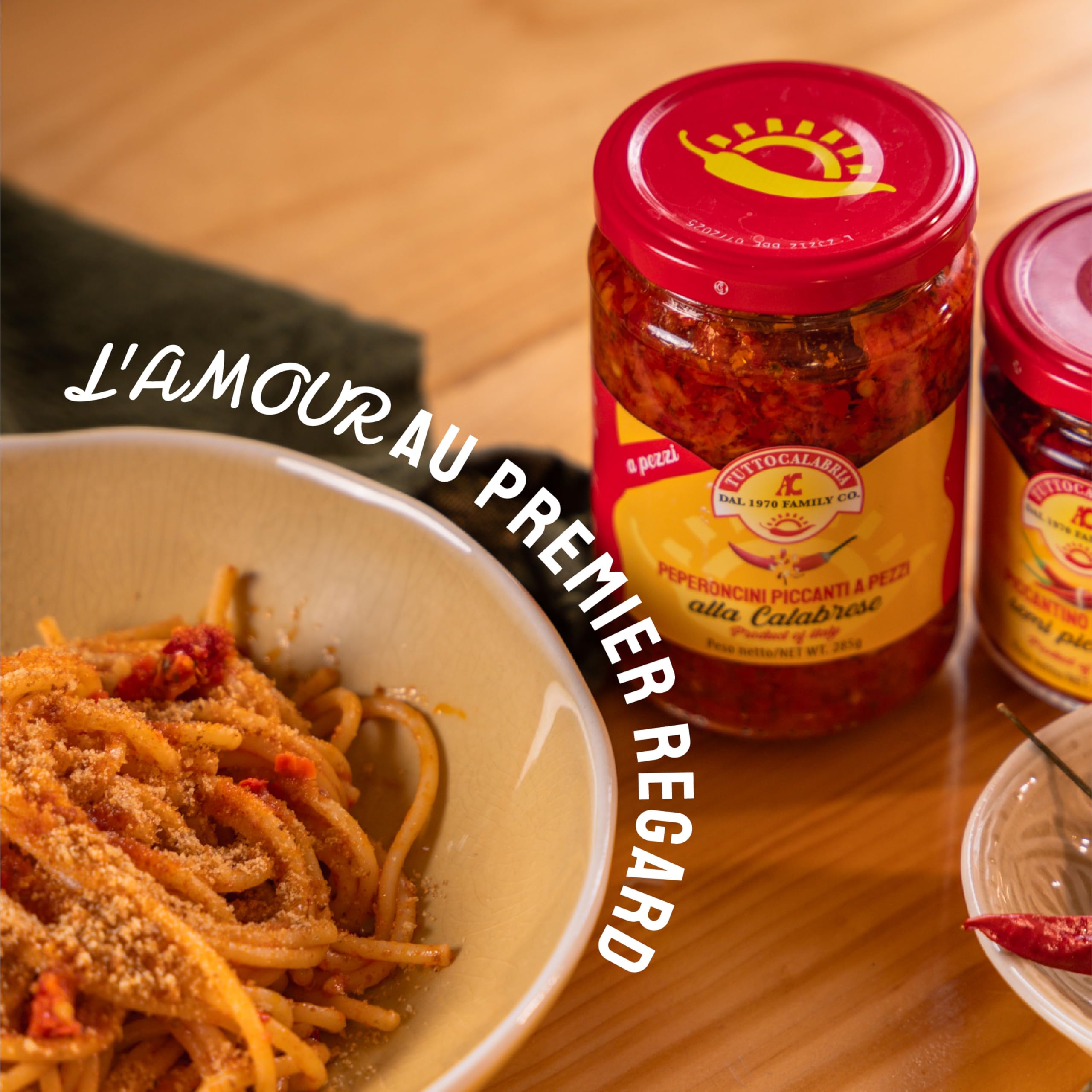 Tutto Calabria - Piments Piquants en Morceaux 285g, Frais Très Piquant Calabrais - Délectez votre palais avec une Touche de Calabre en Plus