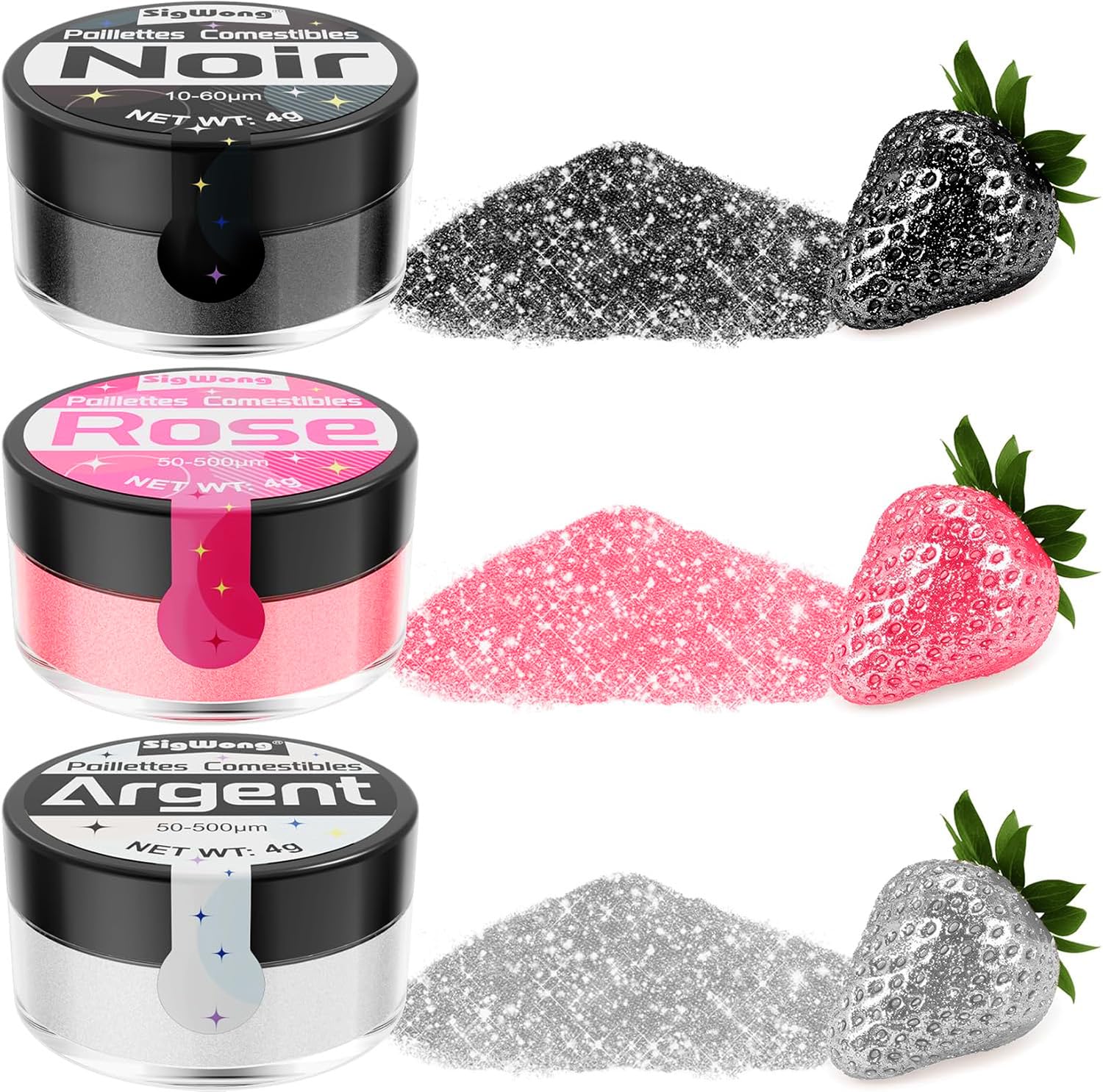 Creativ Company Set De Paillettes Brillantes Noir