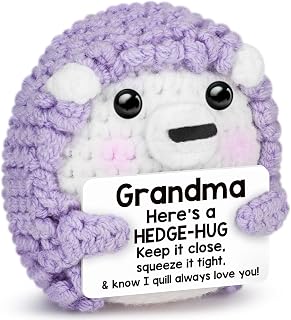 Grandma Birthday Gifts from Granddaughter Grandson Grandkids, I Love You Gifts for Nana Mimi Grammy Abuela Gigi Granny Nanny, Retirement Gifts Ideas for Grandmother, Handmade Crochet Hedgehog Presents