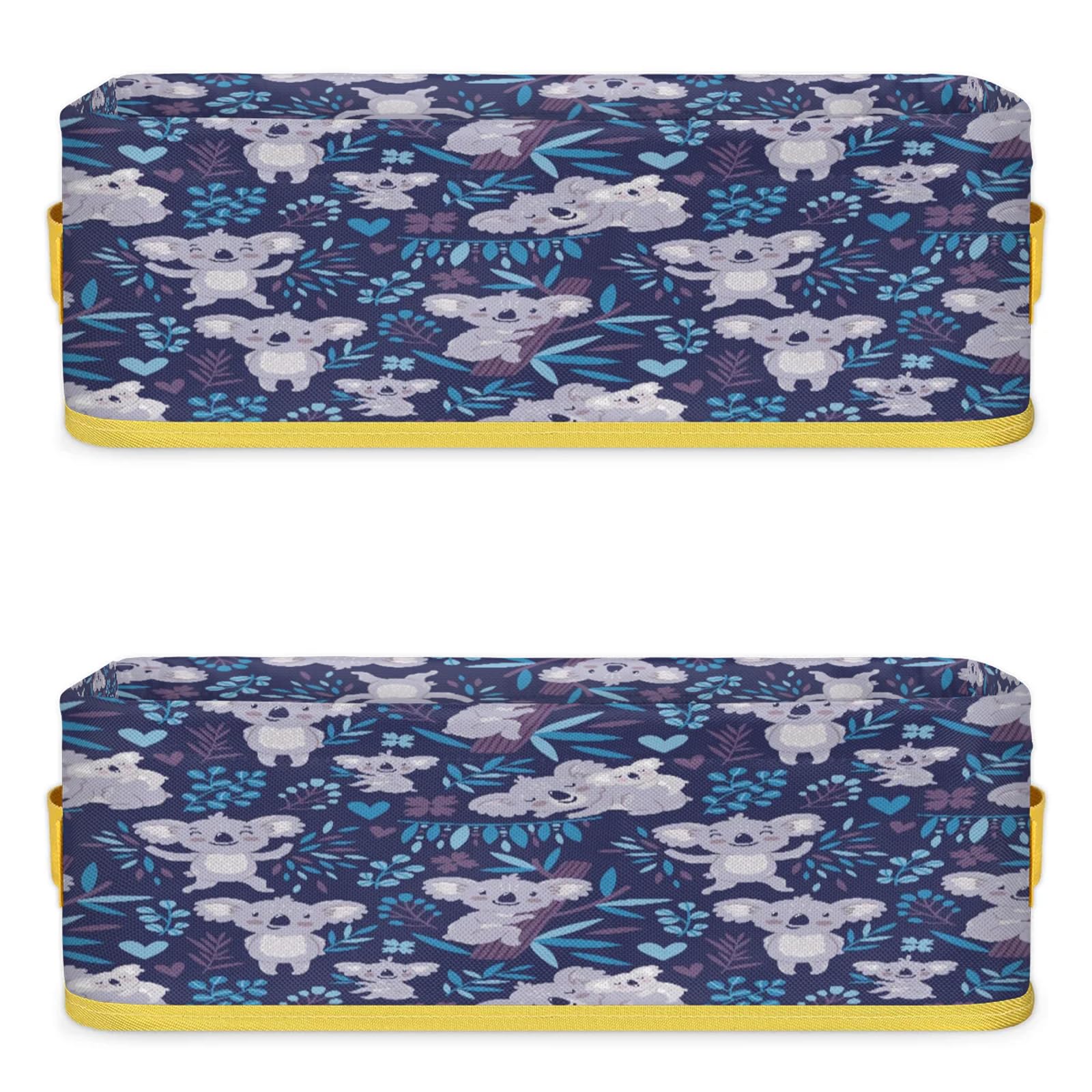 Koala Floral Pattern Bathroom Storage Basket Waterproof Foldable Storage Bins with Handles Decorative Toilet Paper Storage Basket for Organizing for House Bathroom Toiletries Set of 2