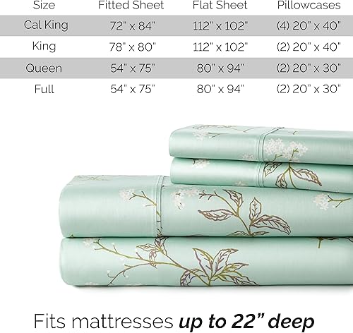 Miniatura 63 de Southshore Fine Living, Inc., Juego de sábanas de 4 piezas, 100% algodón, tamaño Queen, sábanas de 300 hilos con bolsillo extra profundo, sábana 10