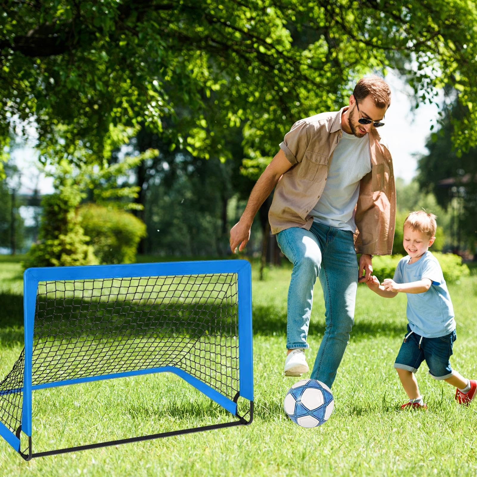 Small Soccer Net – Portable Kids Soccer Goal Kids Soccer Net | Set Pop Up Soccer Goal Equipment for School, Practice Games, Outdoor Activity for Youth