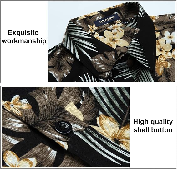 Hawaiian Shirt for Men Casual Summer Short Sleeve Beach Vacation Aloha Hawaii Button Down Shirt Holiday