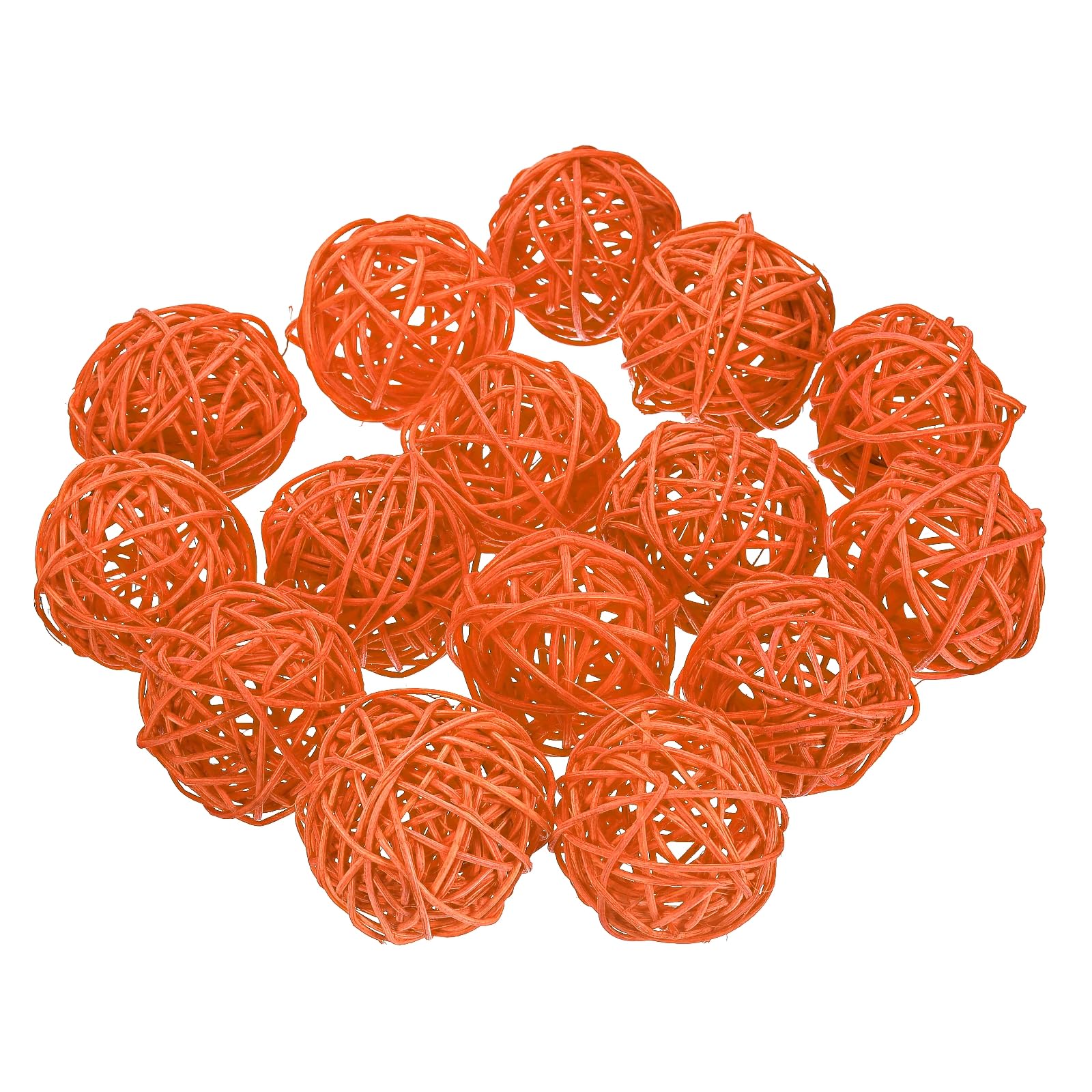 Boules en rotin orange en osier pour sublimer un centre de table de mariage