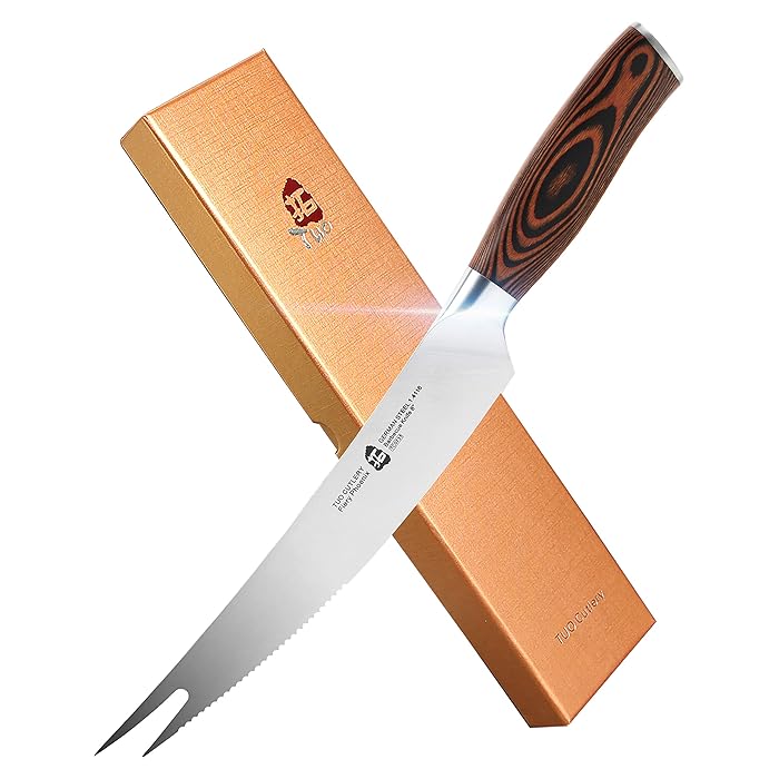Buy TUO 8'' Barbecue Knife Meat & Carving Forks Knife Ham&Butter