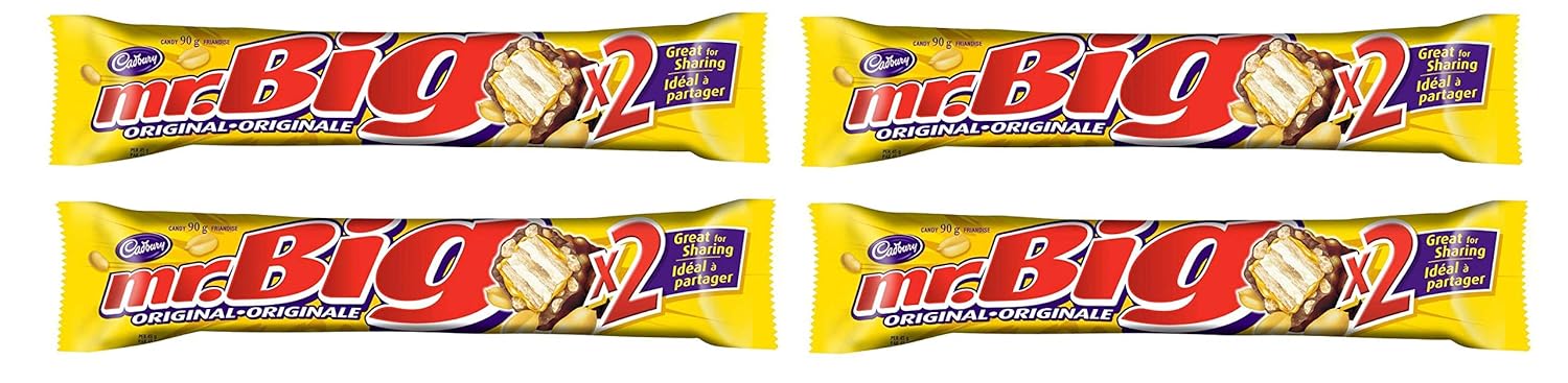 Mr. Big x2 Chocolate Bars 90g Each BAR The Great Taste of Canada Chocolate bar (4 Packs)