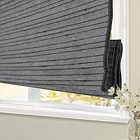 Vista 8 de Persianas opacas sin cordones de bambú, persianas romanas personalizadas con forro, persianas naturales 100 % de bambú para ventanas, color 21