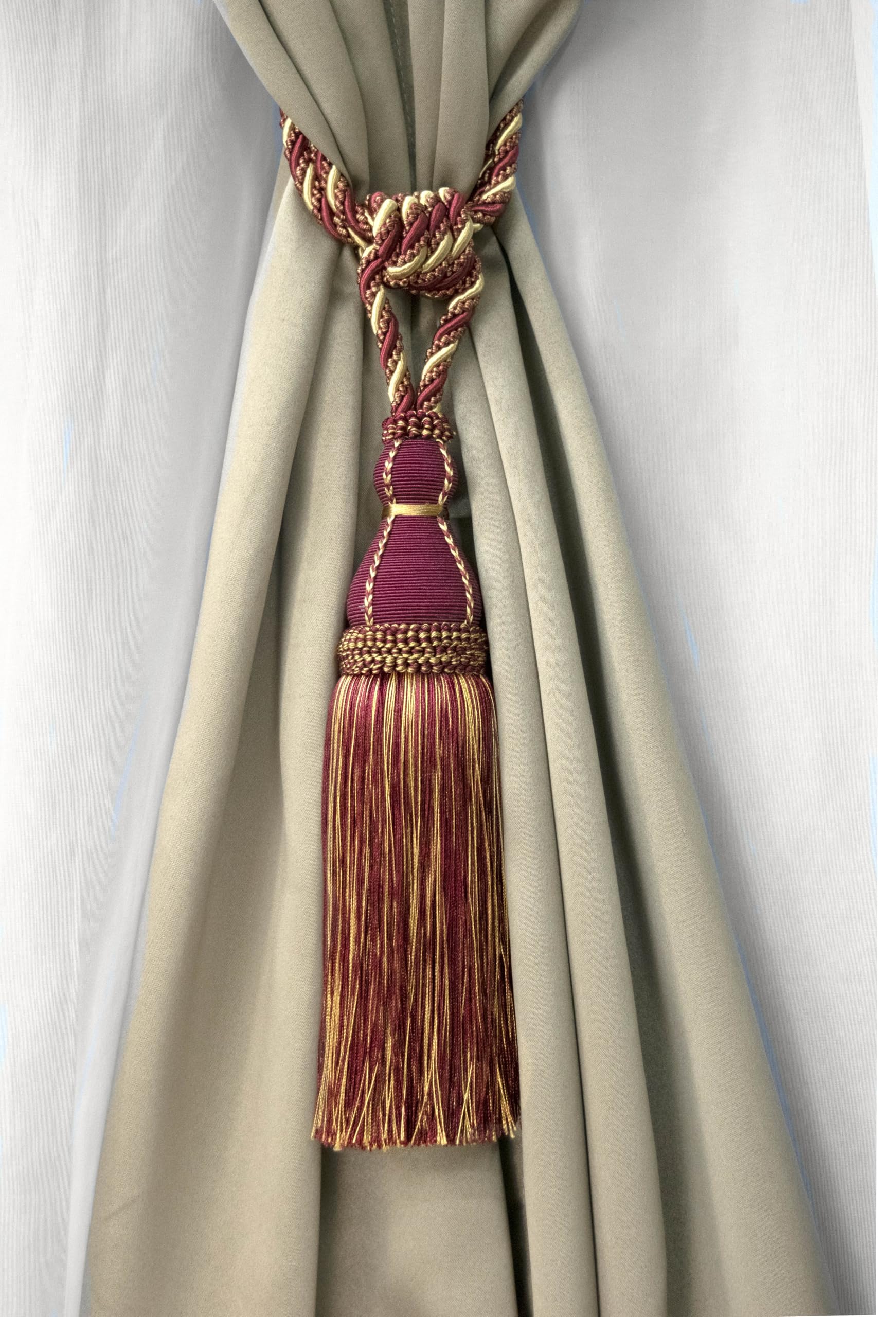DÉCOPRO Tassel Tieback, Color# 1253 - Burgundy Gold Red [Sold Individually]